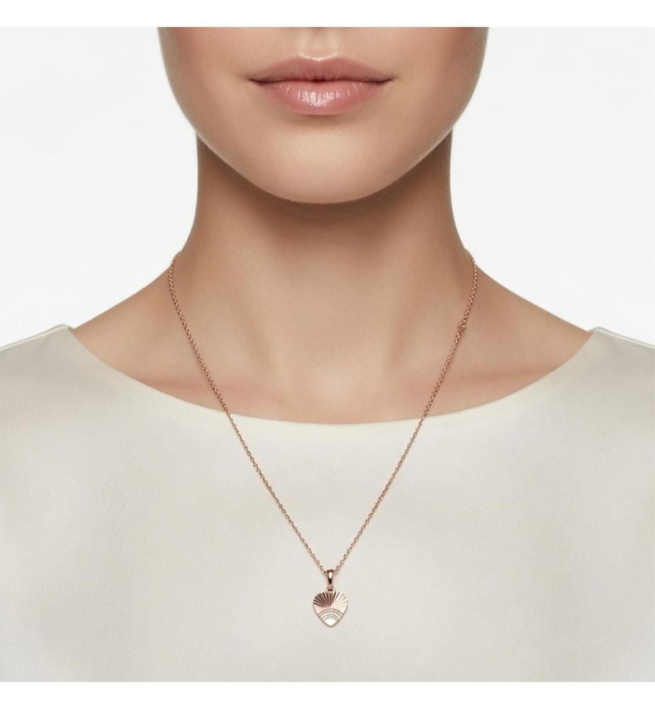 14K Rose Gold Plated Heart Charm - Rose Gold