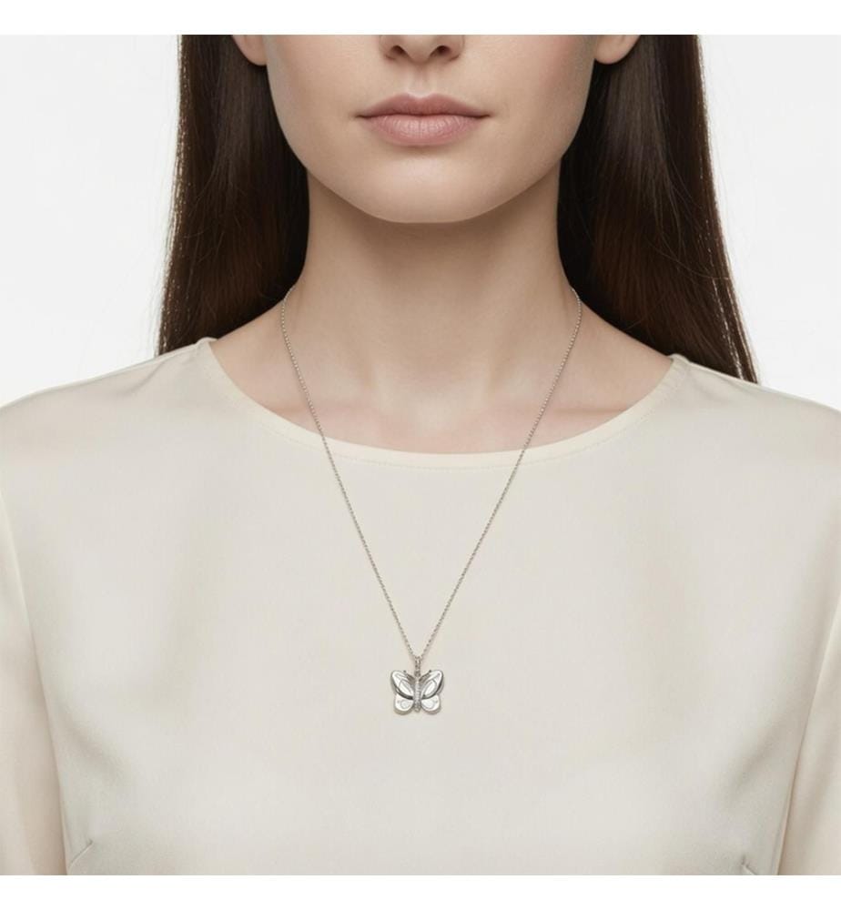 Charm Butterfly Pave Pendants - Silver plated