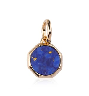 Engravable Mini-Medallion Charm - Gold and Blue