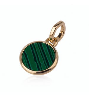 Green Malachite Pearl Charm - Rose Gold