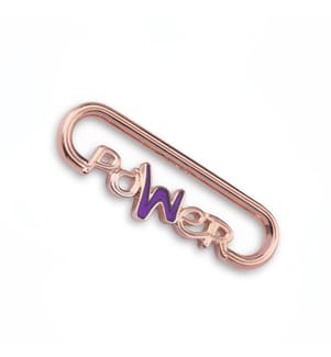 Pink Enamel Script Charm - Rose Gold