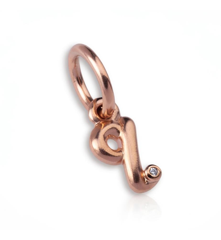 Charme Letter Q Zirconia - Rose Gold