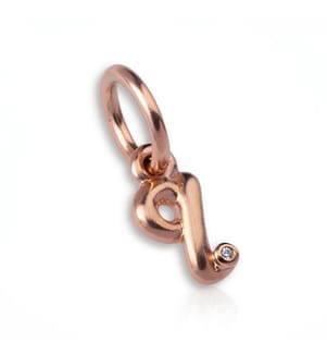 Charme Letter Q Zirconia - Rose Gold