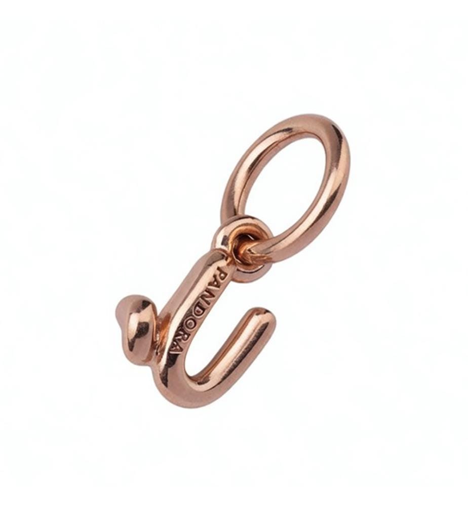 Charm Letter U Zirconia - Rose Gold