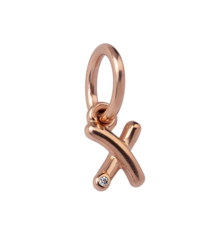 Charme Letter X Zirconia - Rose Gold