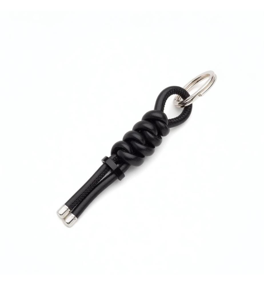 Sterling Silver Keyring with Necklace - Silver and Black