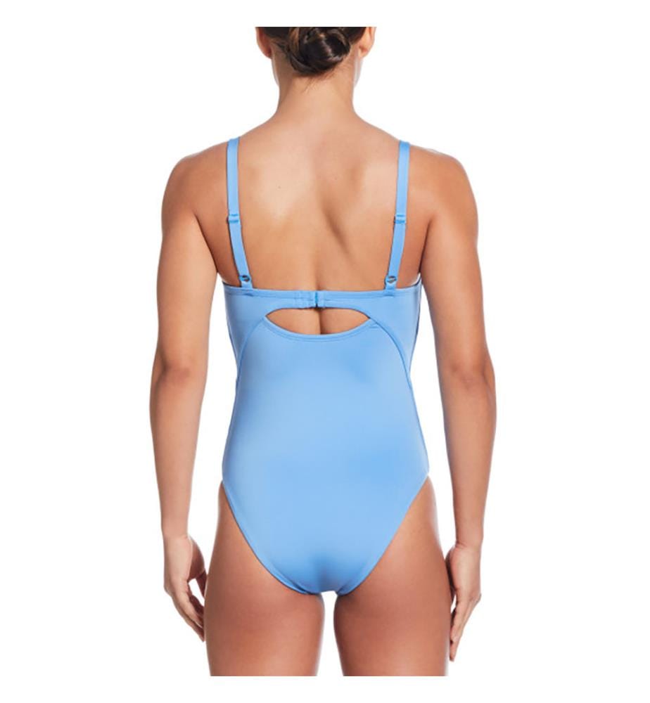Maillot de bain avec col en V - Bleu