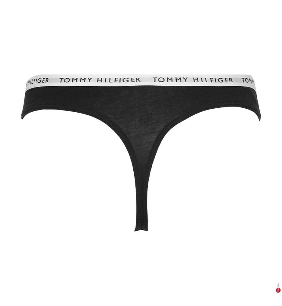 GIFT - Lot de 3 Strings pour femme à ceinture à motif logo - Noir