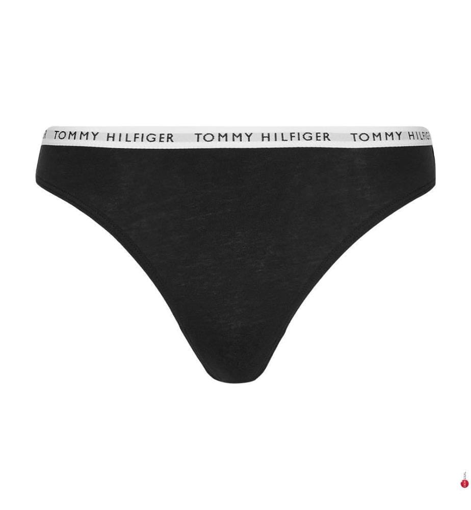 GIFT - Lot de 3 Strings pour femme à ceinture à motif logo - Noir
