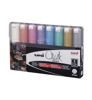 UNI - Marqueur craie liquide UNI - CHALK 8 mm 8 pièces