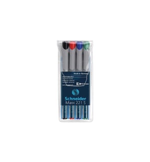 SCHNEIDER - Marqueur indélébile OHP Maxx Assorti, S, 4 pièces