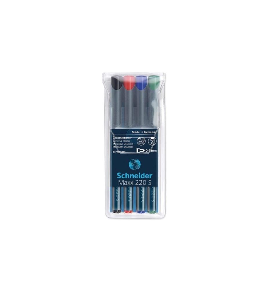 SCHNEIDER - Marqueur indélébile OHP Maxx Assorti, M, 4 pièces