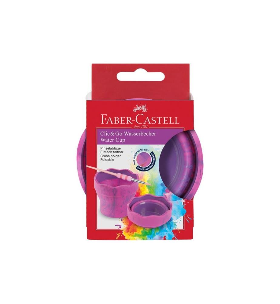 Faber-Castell Bicchiere per acqua Clic&Go Rosa