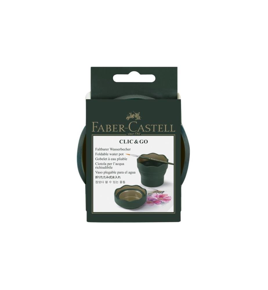 Faber-Castell Wasserbecher Clic&Go Grün/Gold