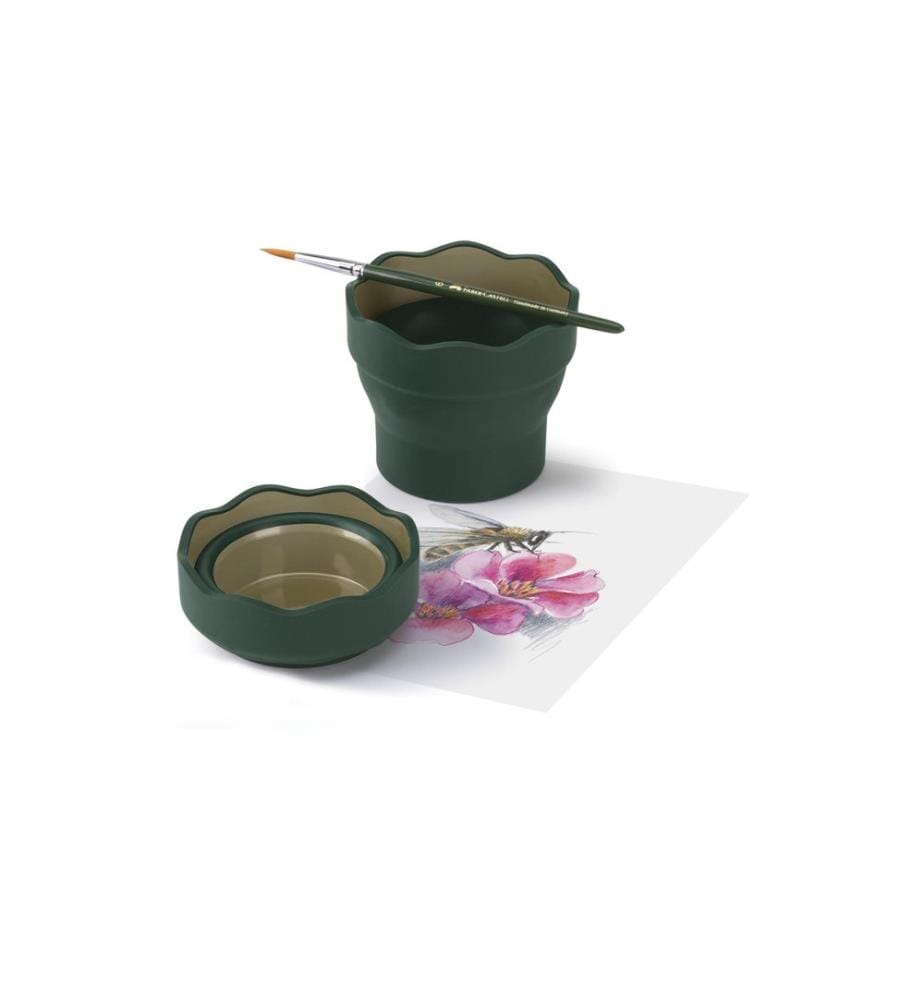 Faber-Castell Wasserbecher Clic&Go Grün/Gold