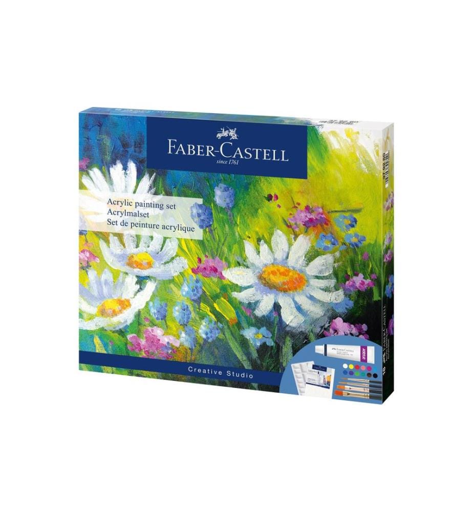 Faber-Castell Peinture acrylique 12 x 9 ml, Set de 18