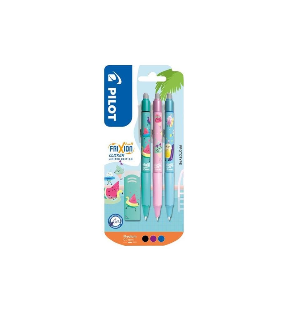 Pilot Rollerball FlowPack FriXion Clicker Pool Party 0.7 mm