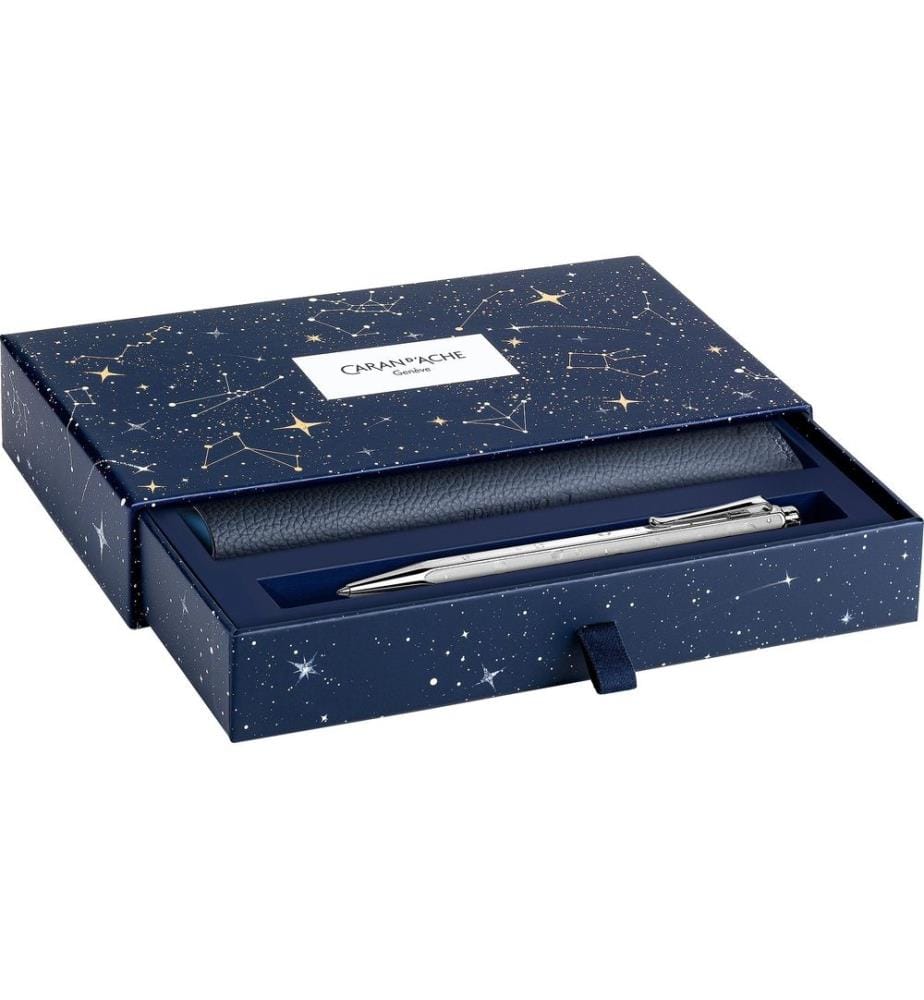 Caran d'Ache stylo bille Cosmic Blue M, Platin