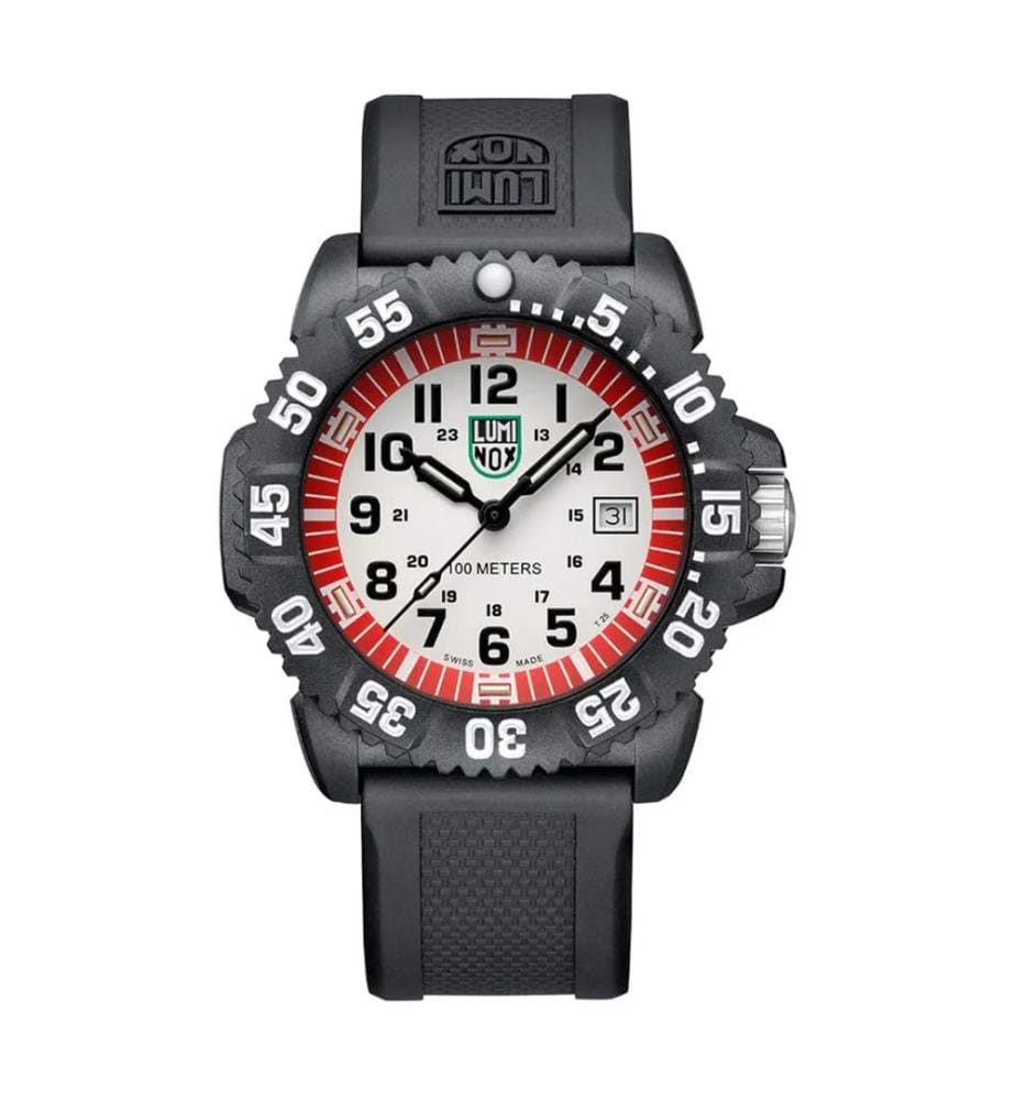 Montre à quartz en résine noire - 44 mm