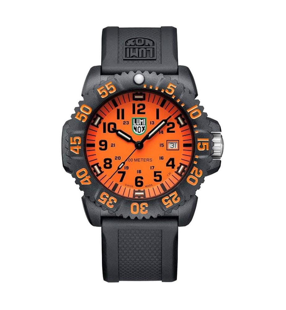 Montre à quartz en résine noire - 44 mm