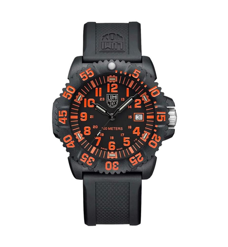 Montre à quartz en résine noire - 44 mm