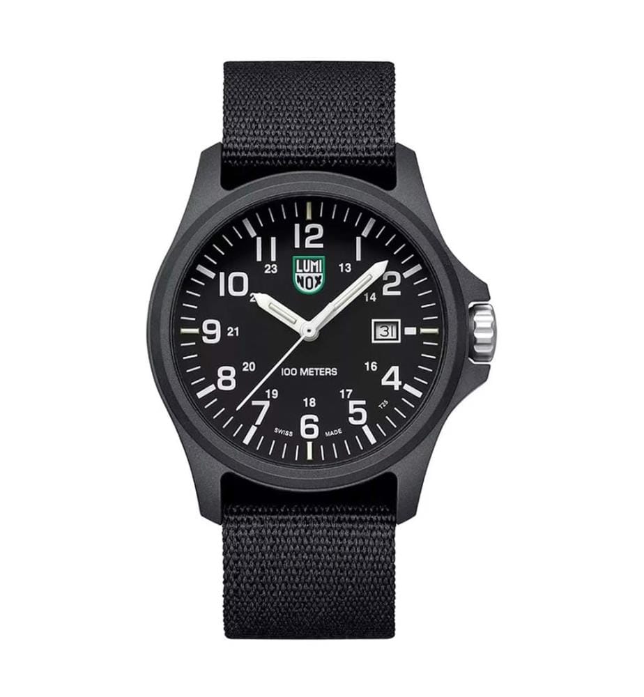 Schwarze Nylon Quarzuhr - 43mm
