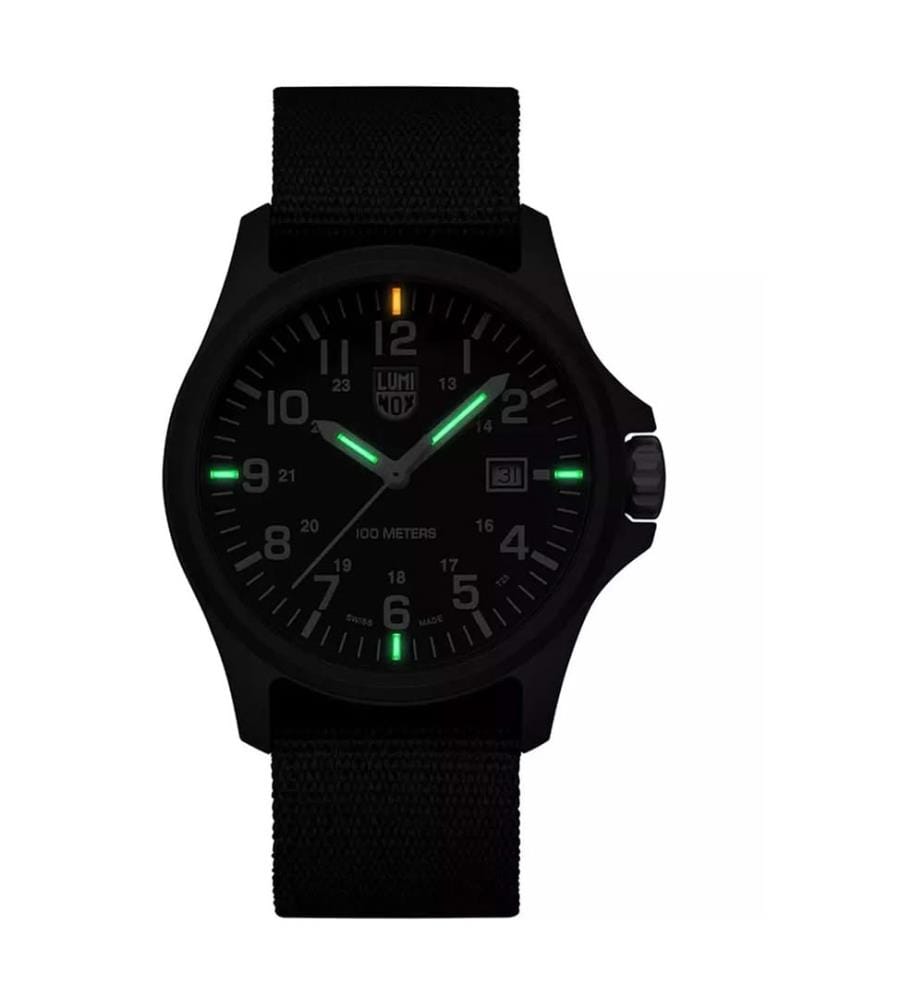 Schwarze Nylon Quarzuhr - 43mm