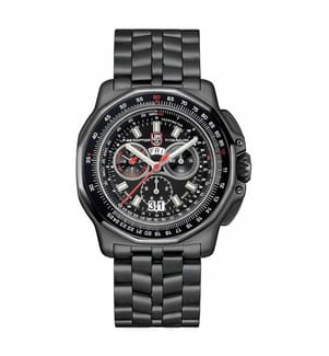 Montre à quartz en titane noir - 44 mm