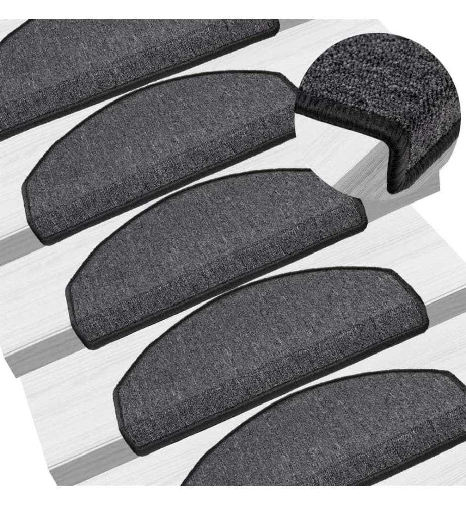 Stufenmatten 15 Stk. 65x24x4 cm Anthrazit Halbrund Gross