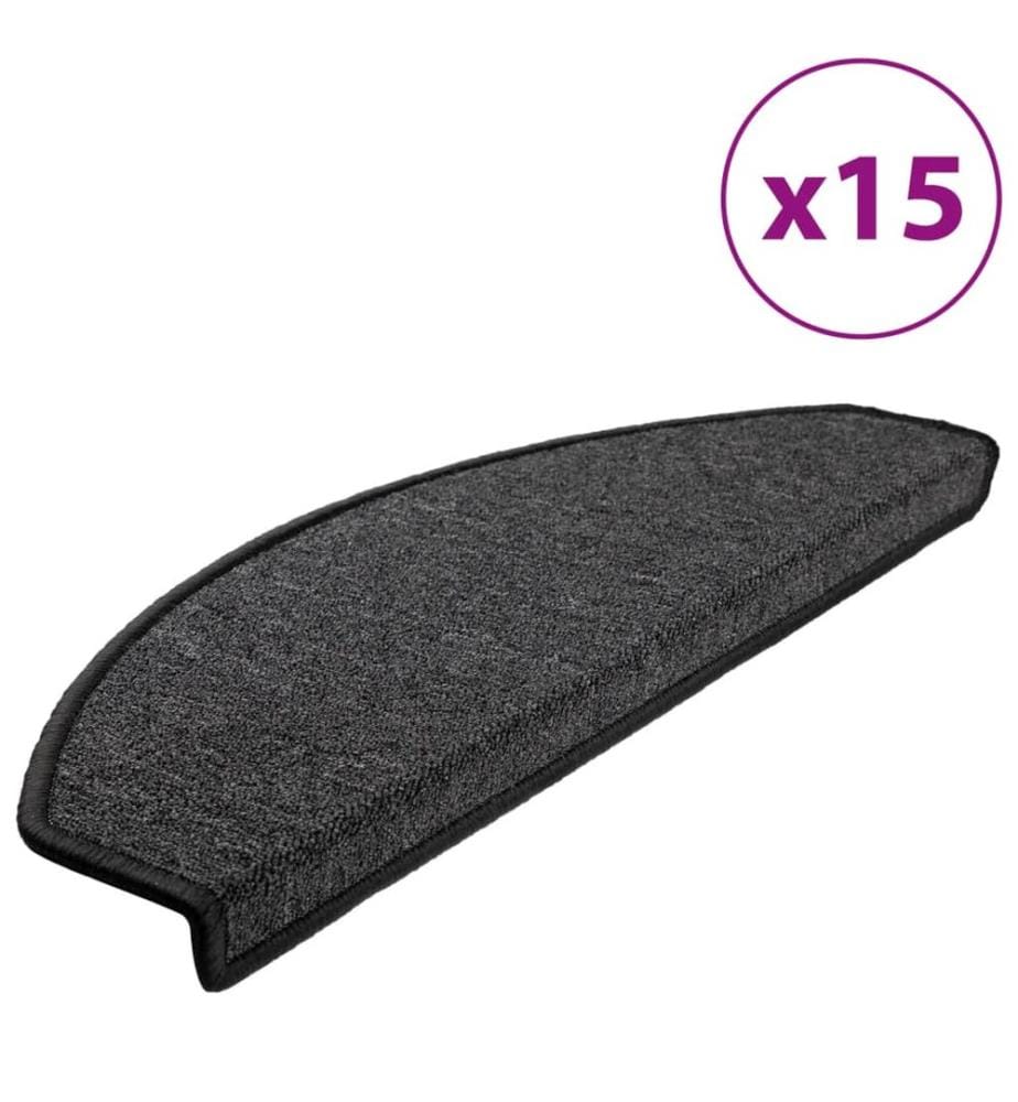 Stufenmatten 15 Stk. 65x24x4 cm Anthrazit Halbrund Gross