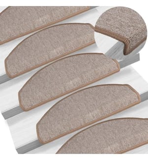Stufenmatten 15 Stk. 65x24x4 cm Hellbraun Halbrund Gross