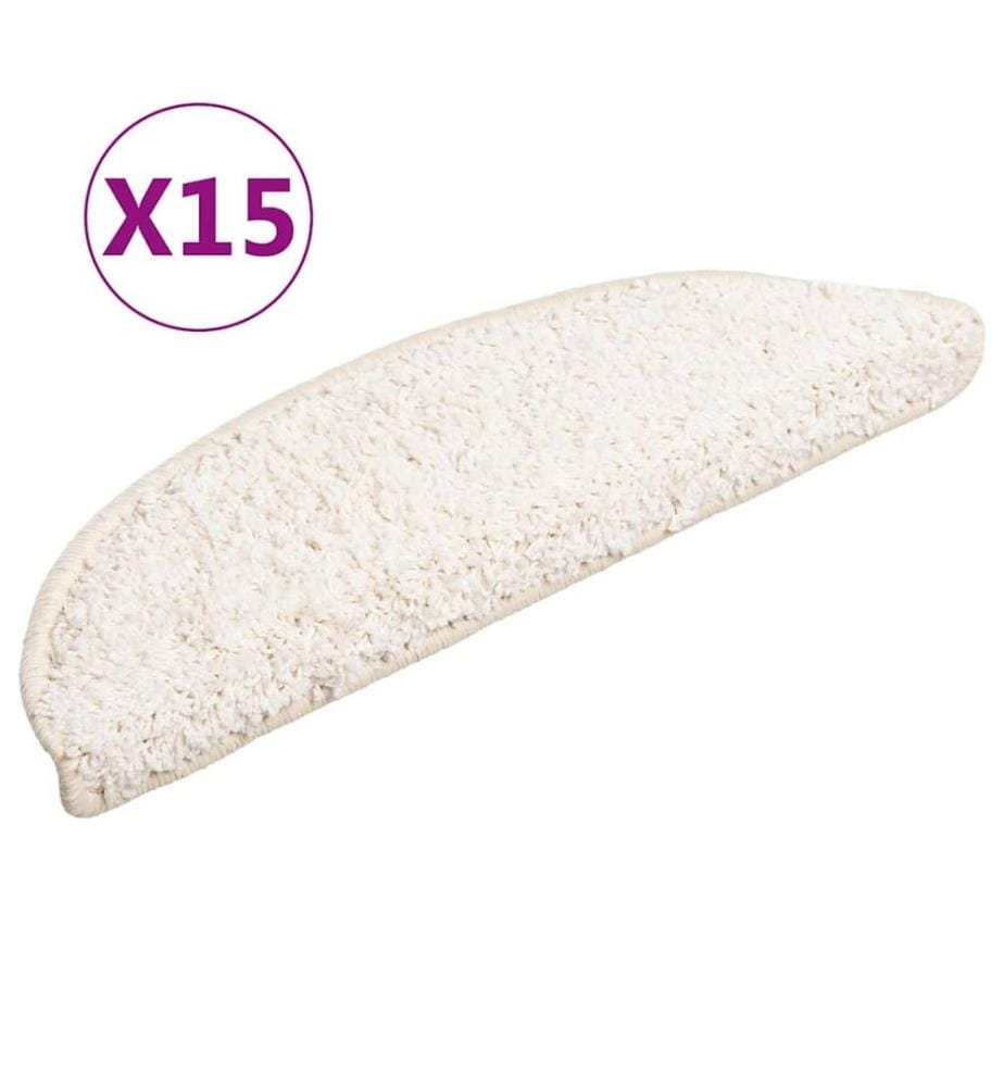Stufenmatten 15 Stk. 56x17x3 cm Weiss Halbrund