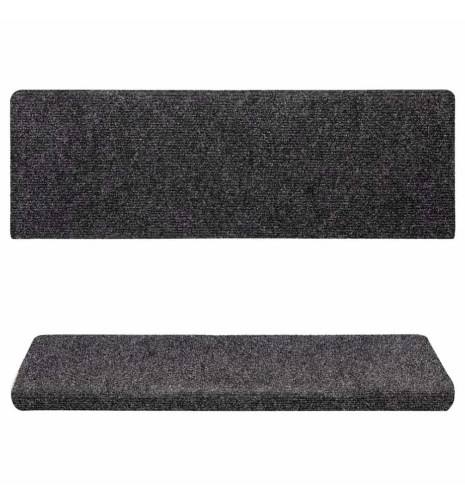 Stufenmatten Selbstklebend 15 Stk. 65x21x4 cm Grau Rechteckiger Rand