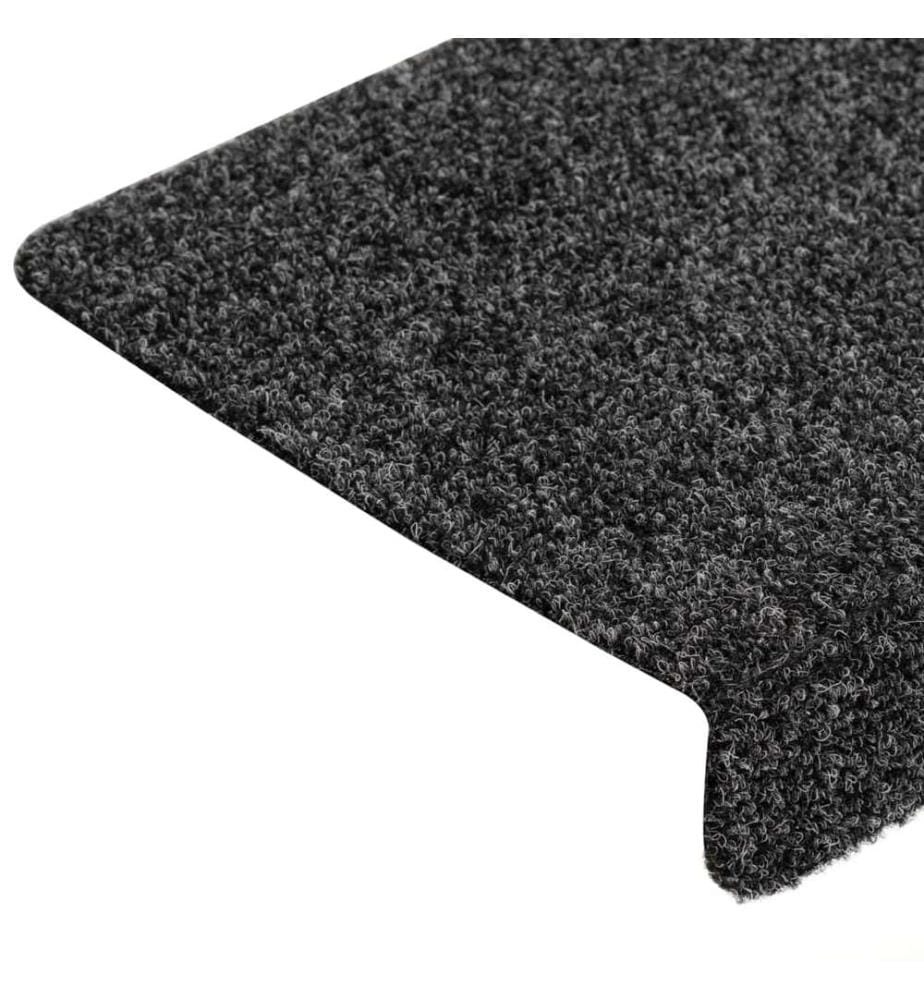 Stufenmatten Selbstklebend 15 Stk. 65x21x4 cm Grau Rechteckiger Rand
