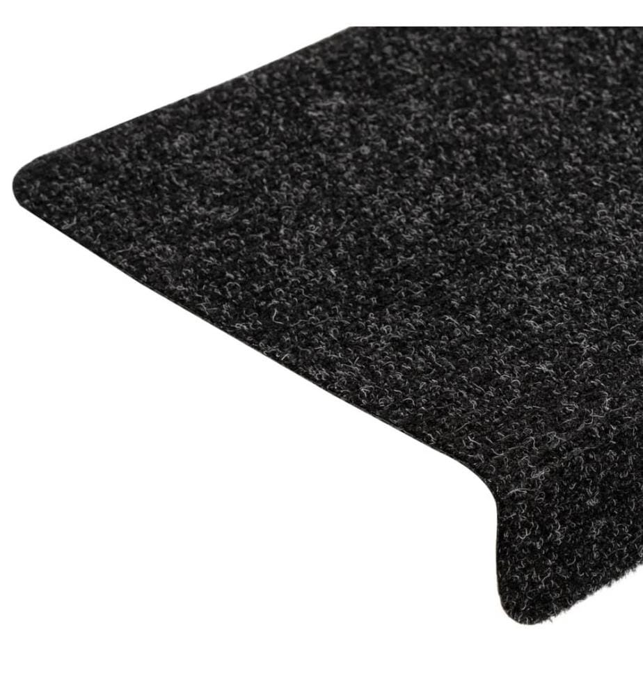 Stufenmatten Selbstklebend 15 Stk. 65x21x4 cm Schwarz Rechteckiger Rand