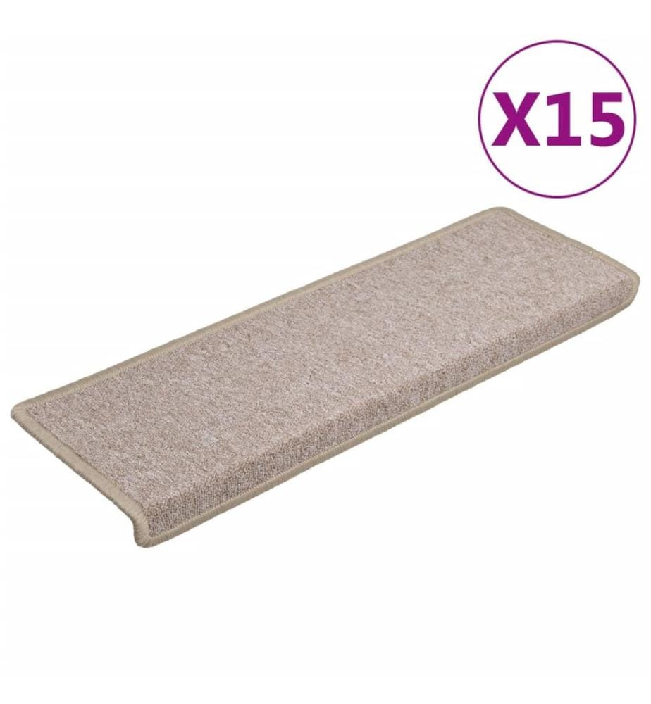 Stufenmatten 15 Stk. 65x21x4 cm Taupe Rechteckiger Rand