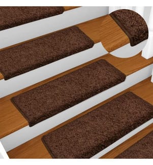 Stufenmatten 15 Stk. 65x21x4 cm Braun Rechteckiger Rand