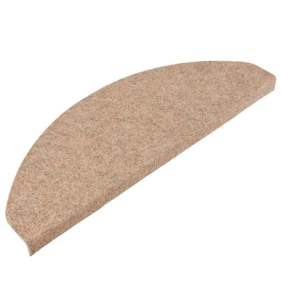 Tapis d'escalier autocollants 15 pcs 65x22,5x3,5 cm Beige