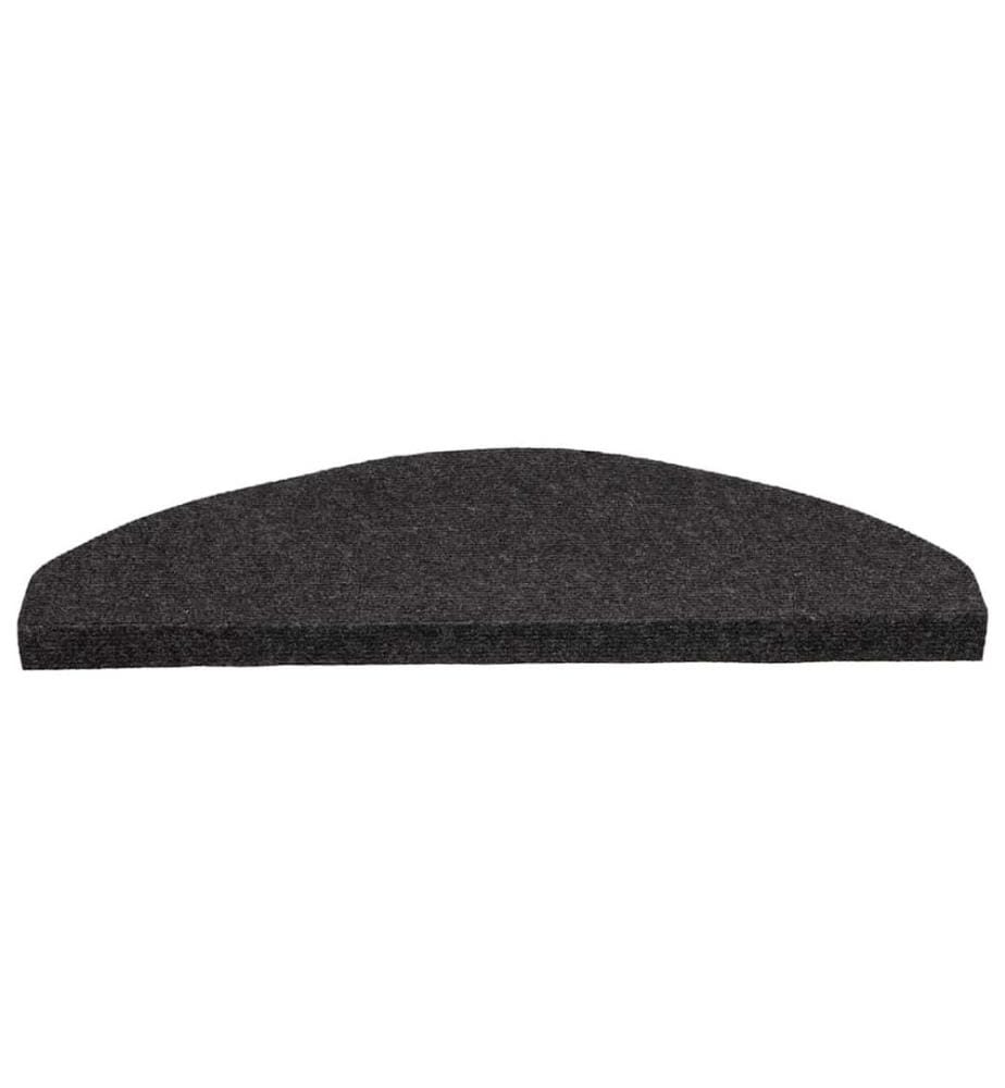 Tapis d'escalier autocollants 15 pcs 65x22,5x3,5 cm Noir