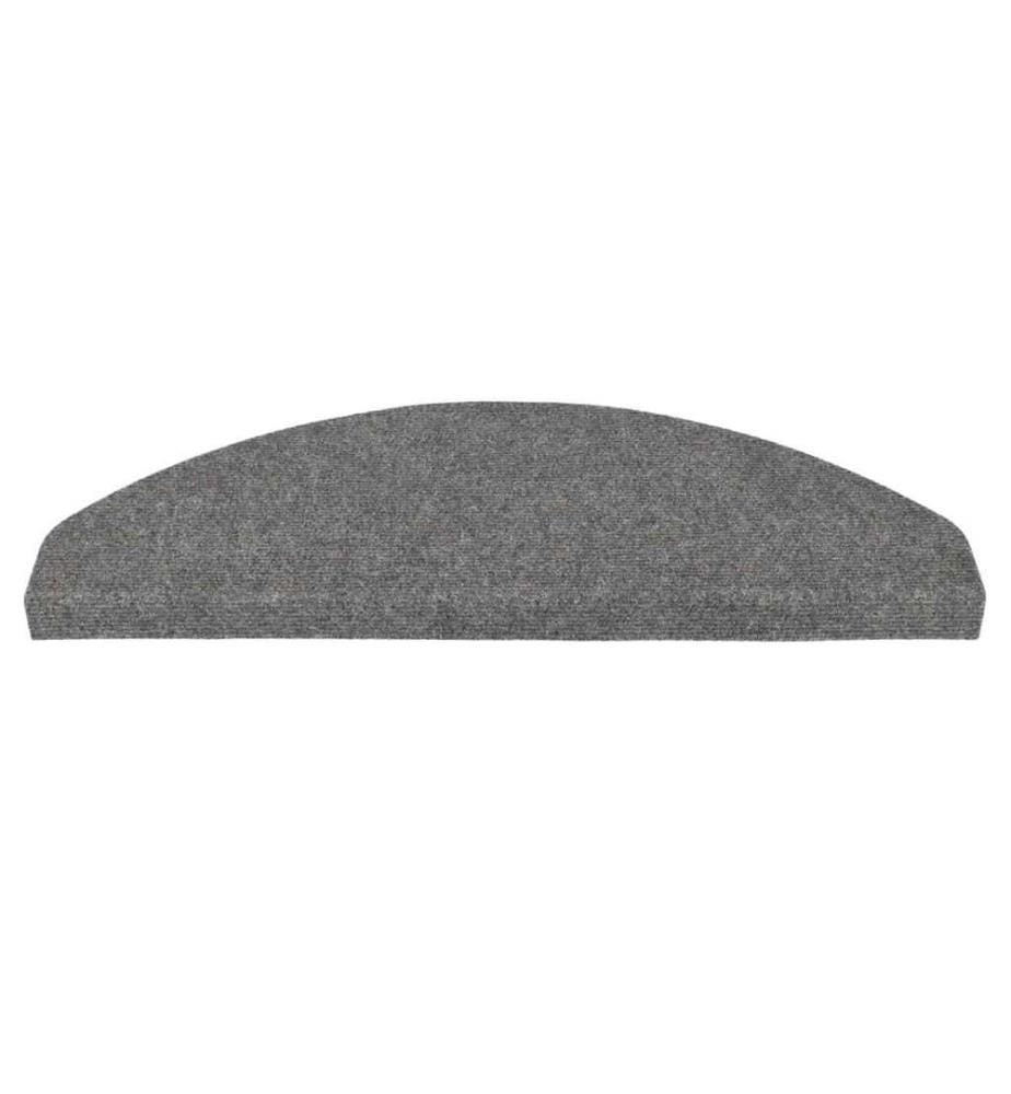 Tapis d'escalier autocollants 15 pcs 65x22,5x3,5 cm Gris