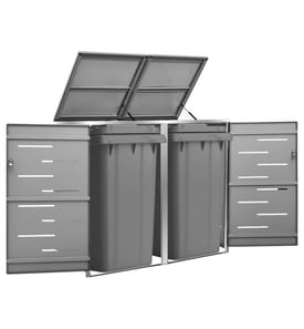 Mülltonnenbox für 2 Tonnen 138x77,5x112,5 cm Edelstahl