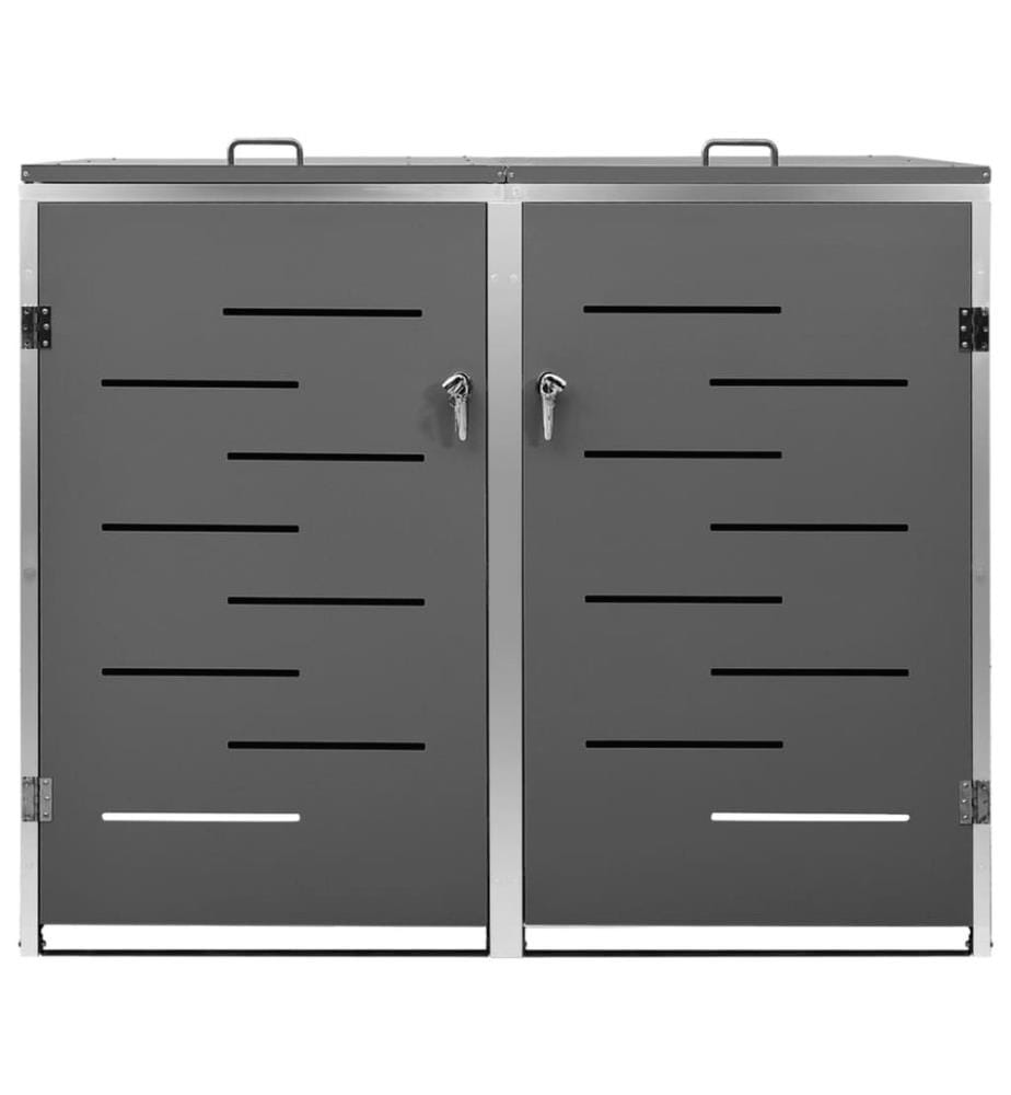 Mülltonnenbox für 2 Tonnen 138x77,5x112,5 cm Edelstahl
