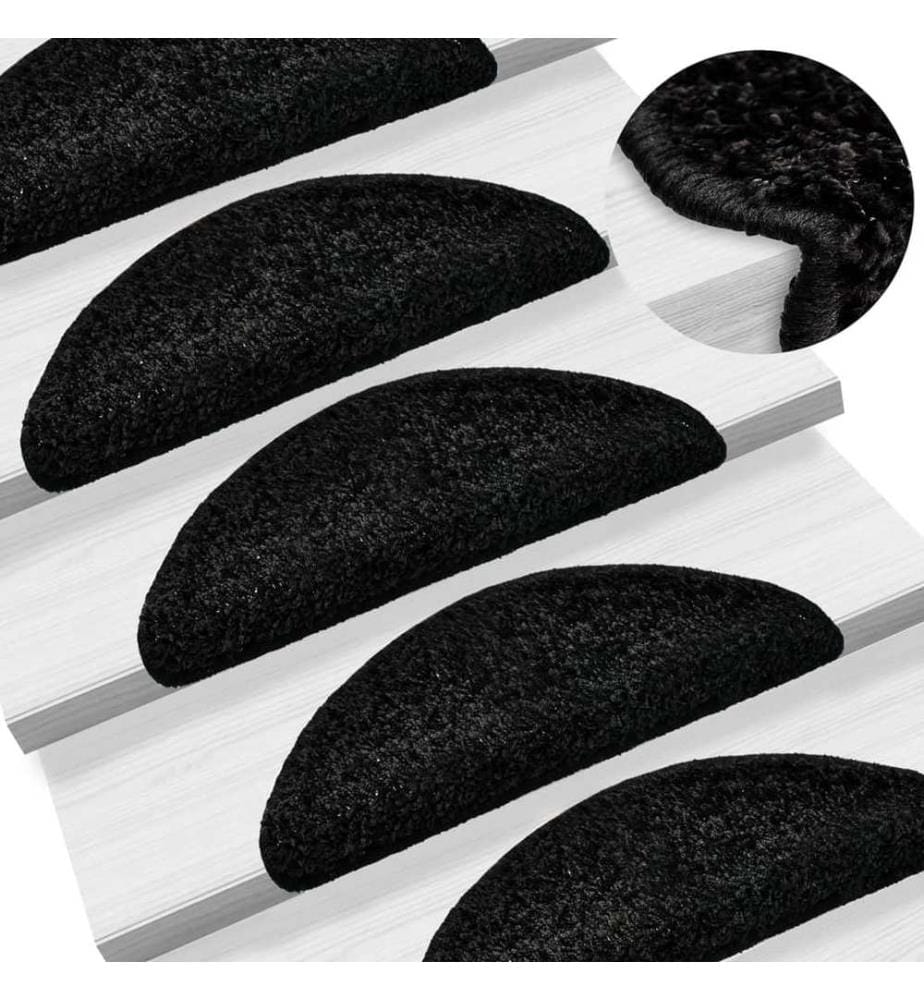Stufenmatten 10 Stk. 56x17x3 cm Schwarz Halbrund