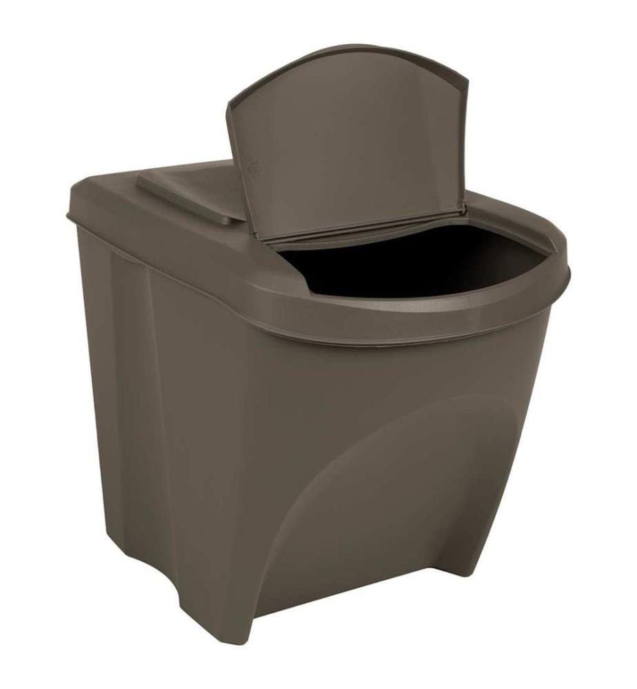 Poubelles à ordures empilables 3 pcs Gris 75 L Polypropylène