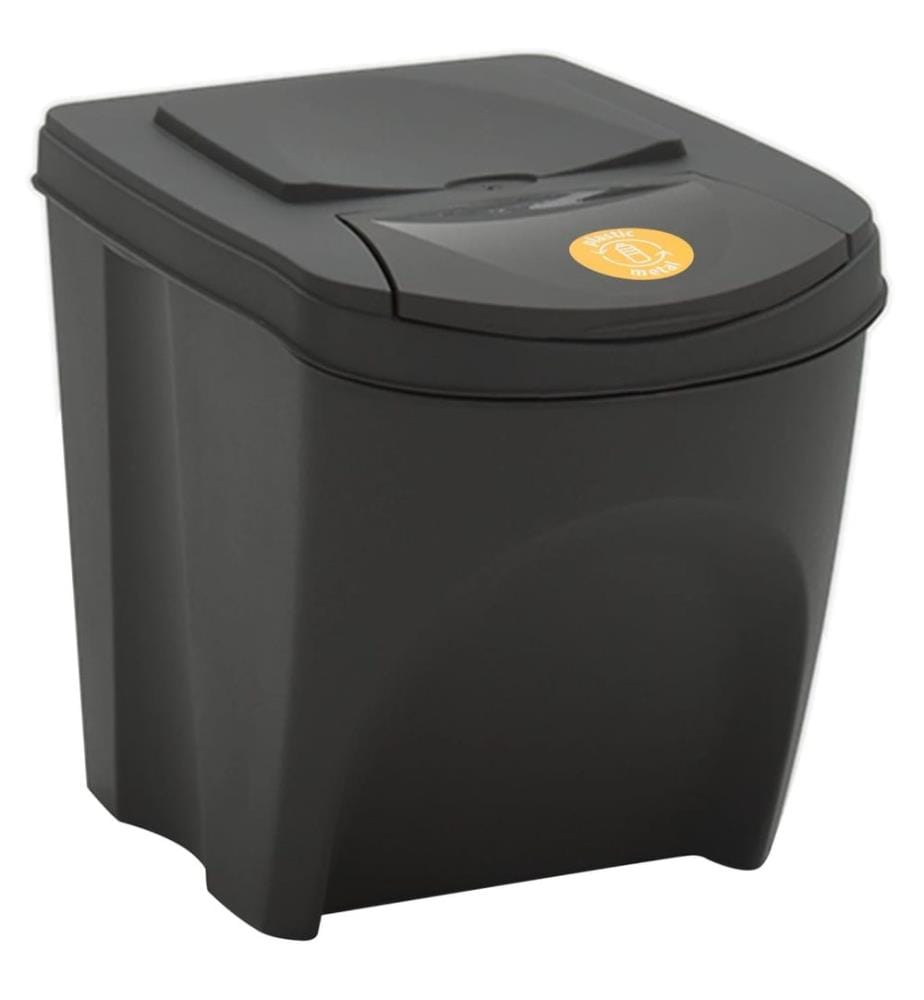 Poubelles à ordures empilables 4 pcs Gris 100 L Polypropylène
