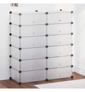 Schuh-Organizer Zusammenklappbar mit 12 Fächern Weiss