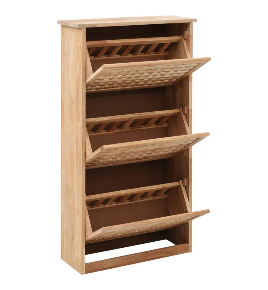 Schuhschrank 55 x 20 x 104 cm Walnuss Massivholz