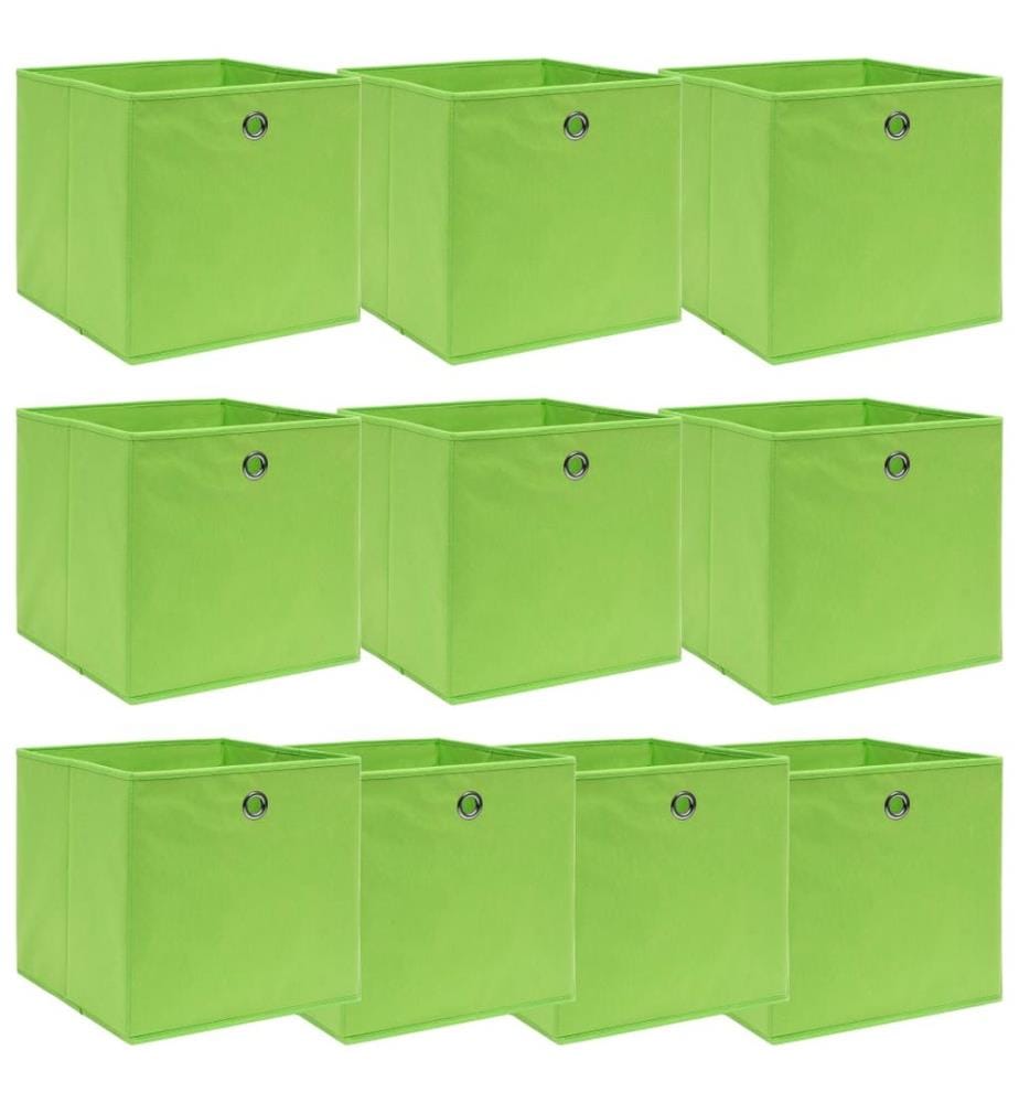 Aufbewahrungsboxen 10 Stk. Grün 32x32x32 cm Stoff
