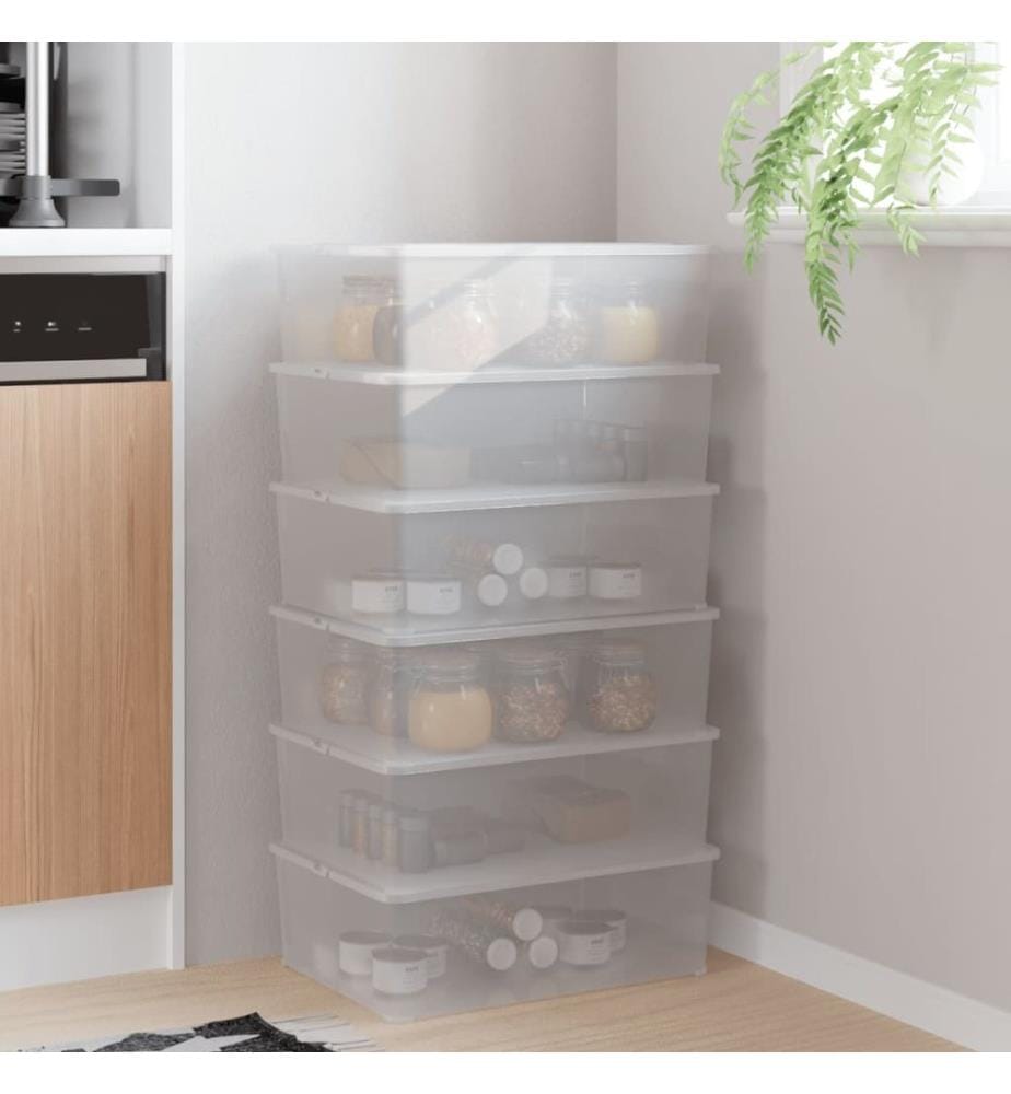 Aufbewahrungsboxen 6 Stk. Kunststoff 10 L Stapelbar