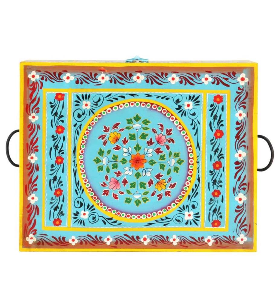 Aufbewahrungsbox Handbemalt 50x40x40 cm Mango Massivholz